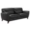 Armen Living Jedd Contemporary Sofa in Genuine Black Leather with Brown Wood Legs LCJD3BL - alternate 2